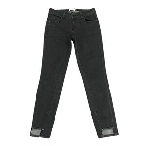 Parker Smith Raw Step Hem Skinny Crop Jeans | Grey Wash | Size 25